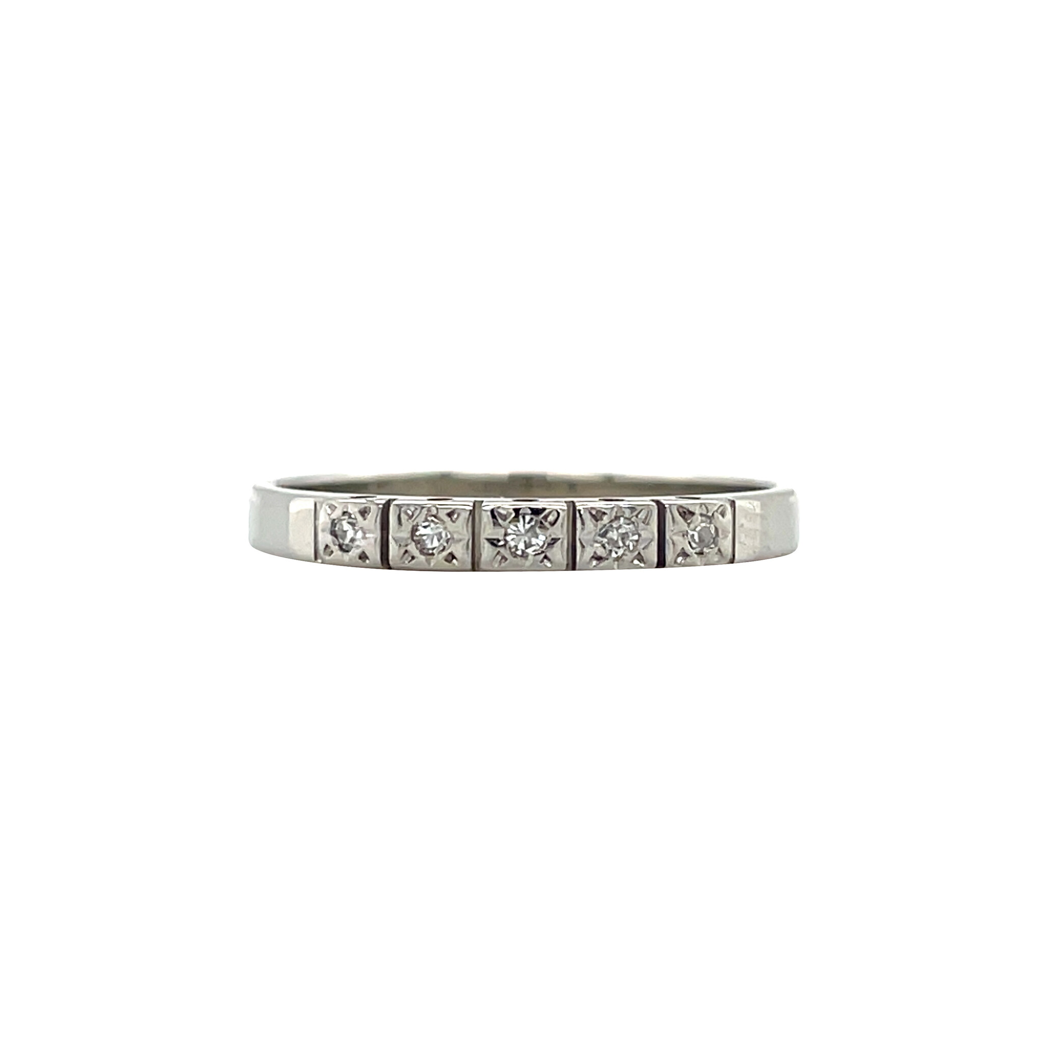 Witgouden ring met diamant 14 kt